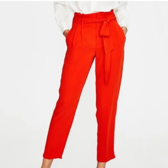 â¤ď¸ NWT! BODEN MELINDA HIGH RISE PLEATED TIE WAIST FLOWY TAPERED PAPERBAG PANTS - Picture 2 of 14